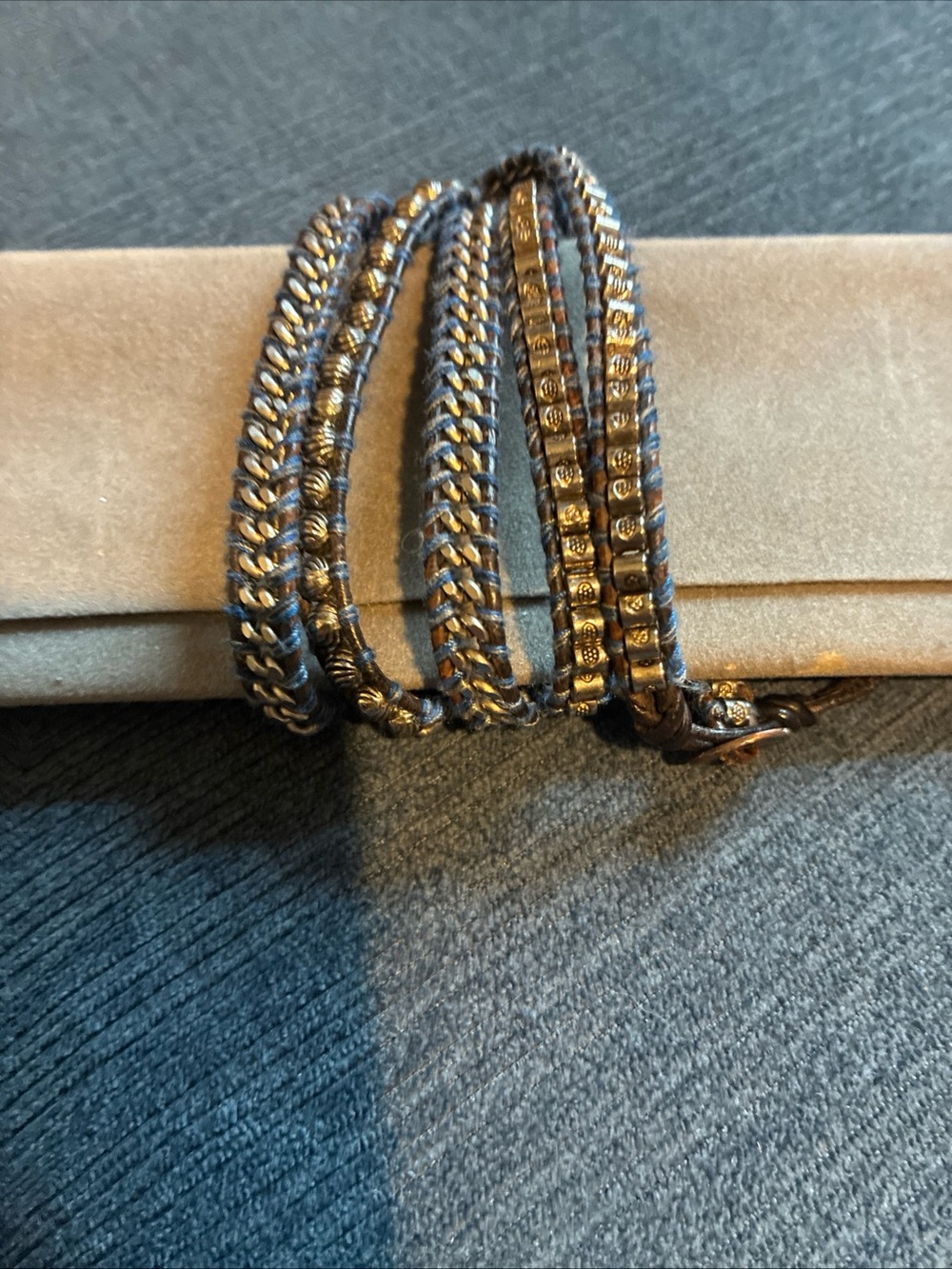 Chan Luu wrap bracelet blue and silver